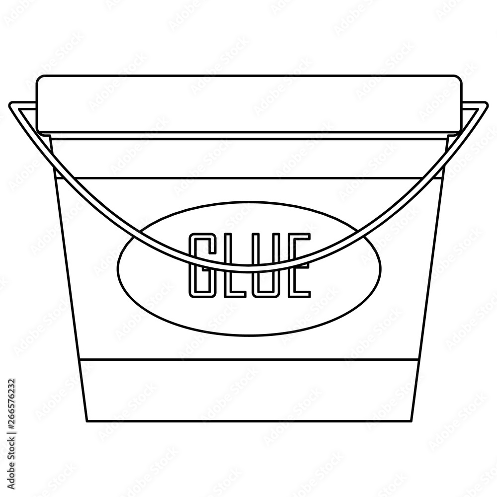 Poster color paint bucket icon. element of construction tools for mobile concept and web apps icon. outline
