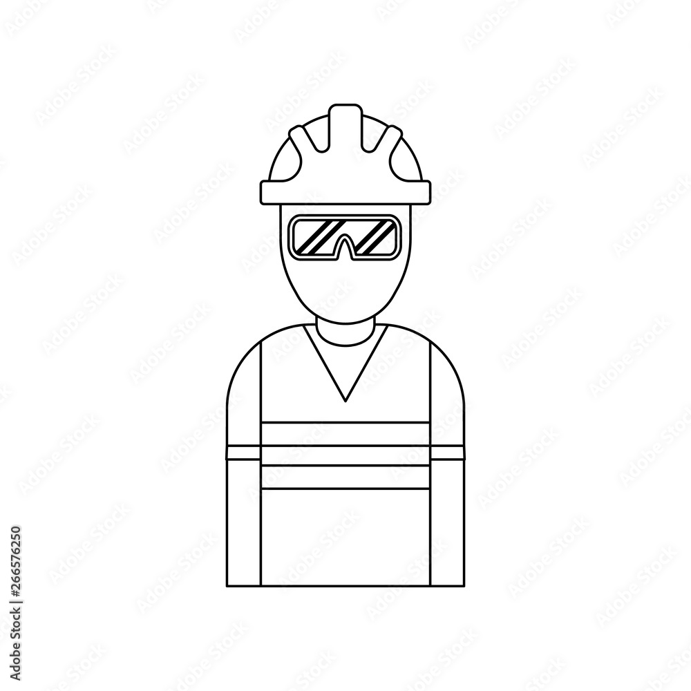 Poster color builder in a helmet icon. element of construction tools for mobile concept and web apps icon. 