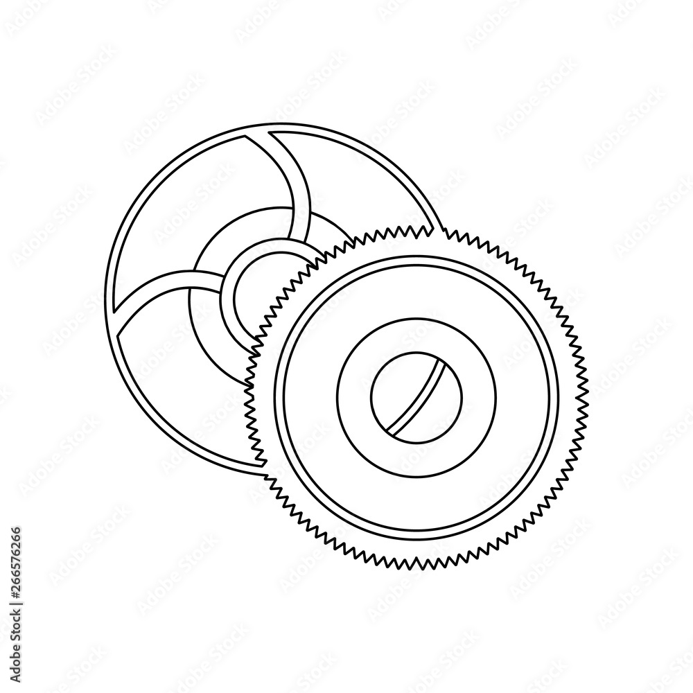 Poster color saw blades icon. element of construction tools for mobile concept and web apps icon. outline, 