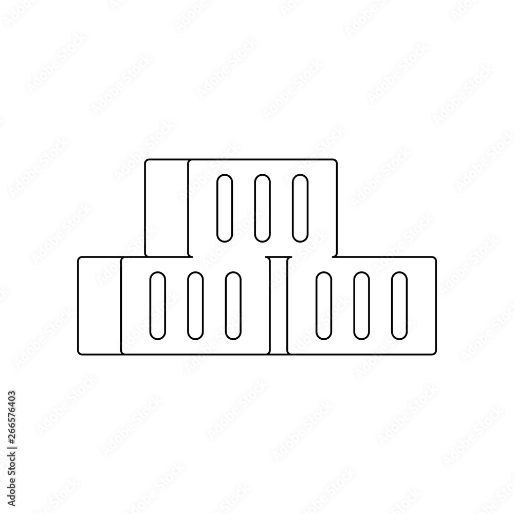 Poster color bricks icon. element of construction tools for mobile concept and web apps icon. outline, thin