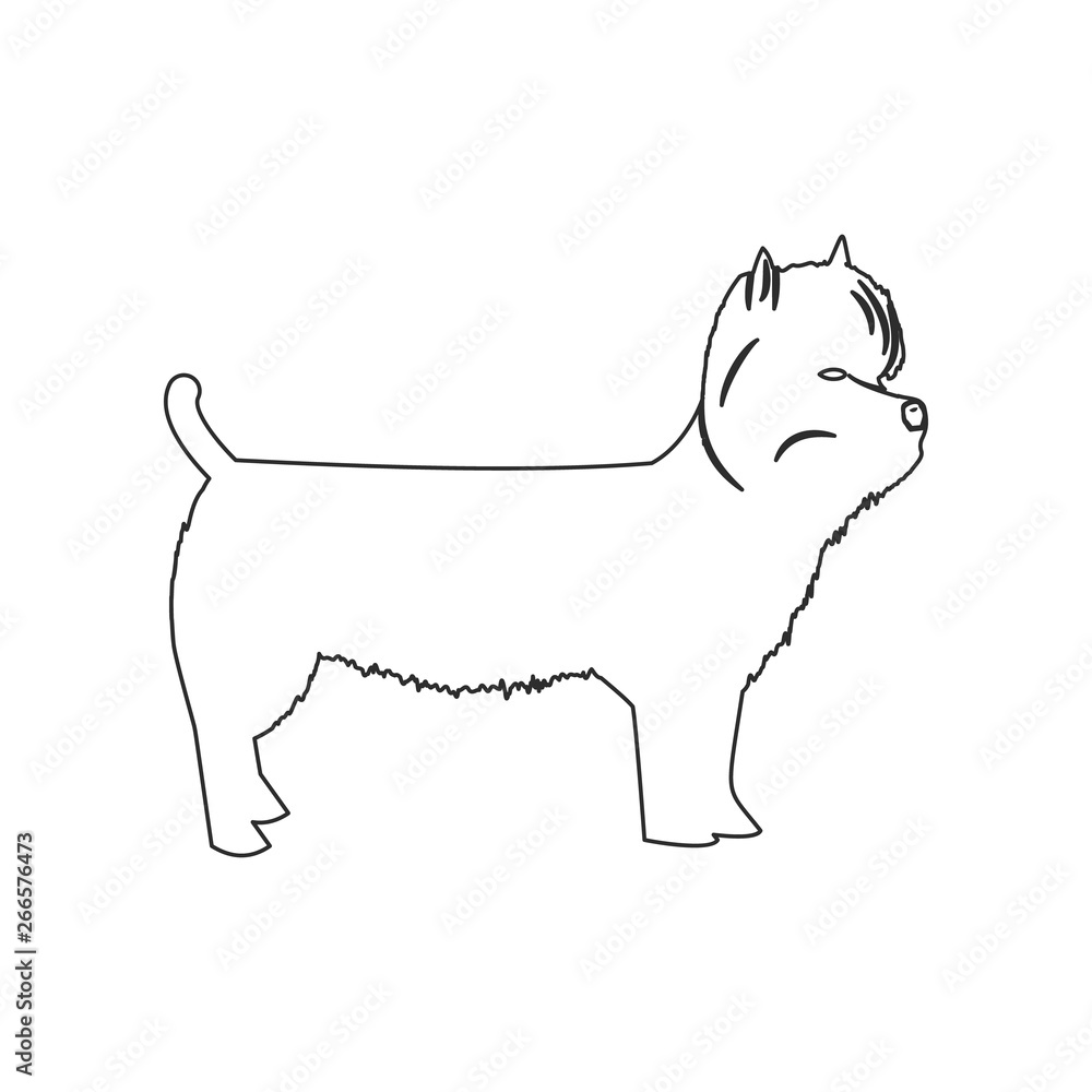 Poster west highland terrier icon. element of dog for mobile concept and web apps icon. outline, thin line 