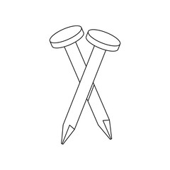 color building nails icon. Element of construction tools for mobile concept and web apps icon. Outline, thin line icon for website design and development, app development