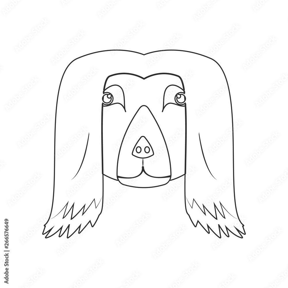 Poster cocker spaniel face icon. element of dog for mobile concept and web apps icon. outline, thin line ic