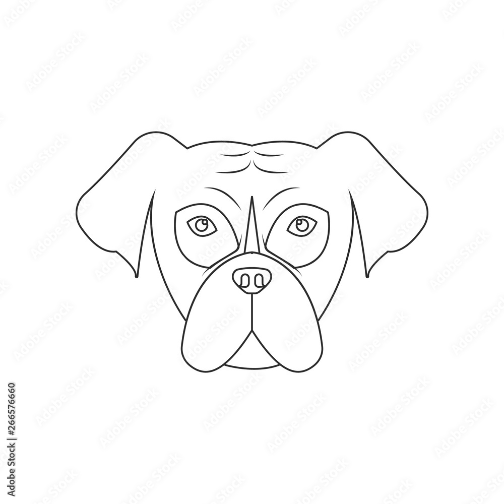 Poster mastiff face icon. element of dog for mobile concept and web apps icon. outline, thin line icon for 