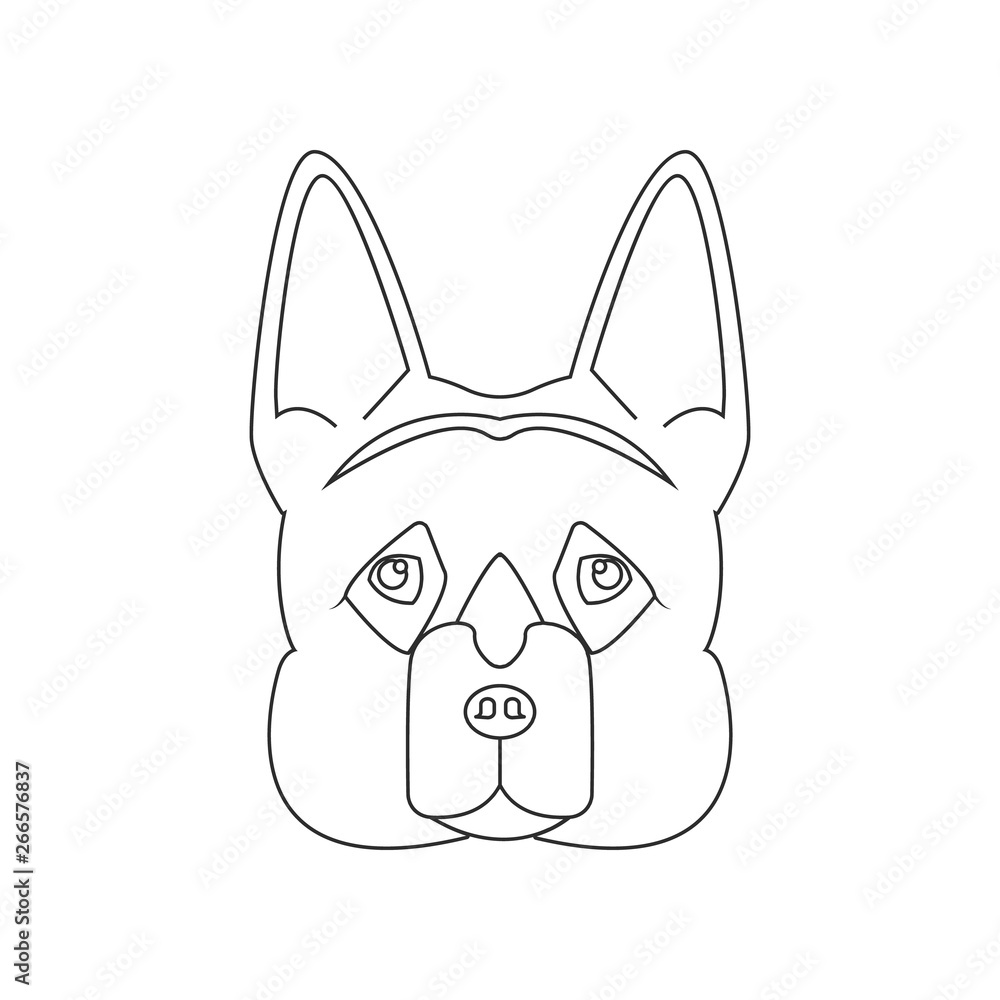 Poster german shepherd face icon. element of dog for mobile concept and web apps icon. outline, thin line i