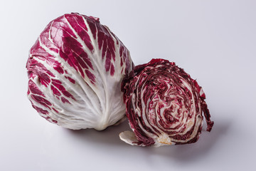 radicchio Salad on a white acrylic background