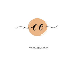 C E CE initial logo handwriting  template vector