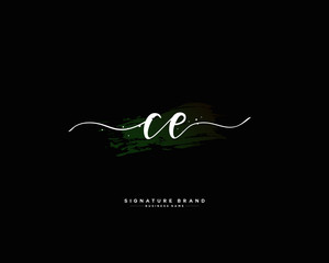 C E CE initial logo handwriting  template vector