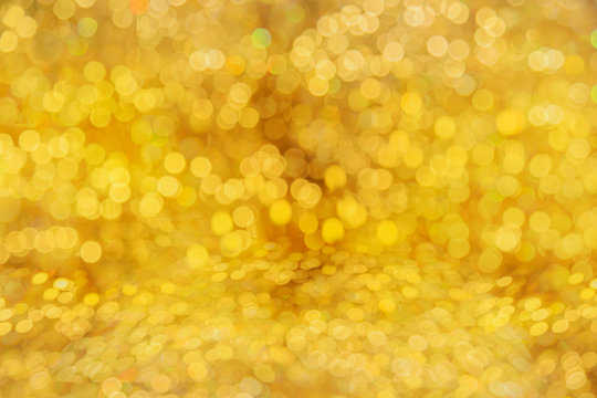 Abstract yellow blue light Bokeh background with copy space
