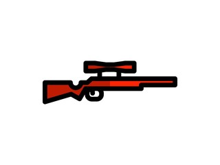 rifle filled line vector icon