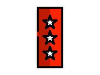 badge military filled line vector icon