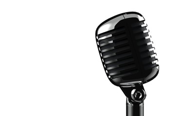 Fototapeta premium Microphone on white Background 3D Rendering