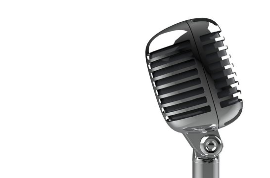 Microphone on white Background 3D Rendering
