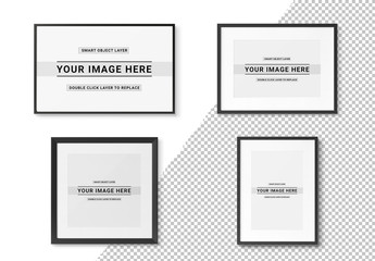 4 Isolated Frames with Shadows Mockup Set