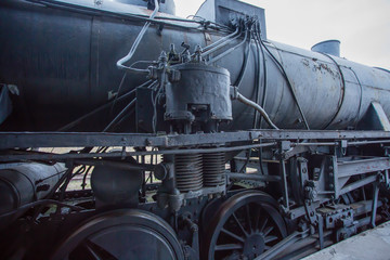 Obraz premium Detail of World War 2 German Locomotive, Radegast Station, Lodz, Poland