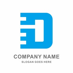 Monogram Letter D Arrow Link Connection Business Company Vector Logo Design