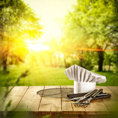 Desk of free space for your decoration and grill time in garden. 