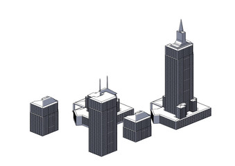 Frame of gray buildings