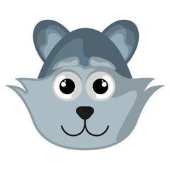 Isolated cute raccoon on white background - Vector