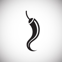 Obraz premium Red Hot pepper icon on background for graphic and web design. Simple vector sign. Internet concept symbol for website button or mobile app.