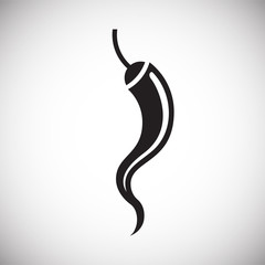 Red Hot pepper icon on background for graphic and web design. Simple vector sign. Internet concept symbol for website button or mobile app.