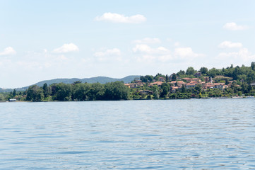 Fototapeta na wymiar Sunny day on the Lake Maggiore, northern Italy