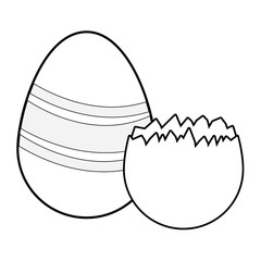 Easter eggs colorful painted black and white