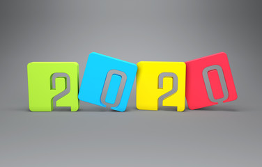 New Year 2020 Creative Design Concept - 3D Rendered Image