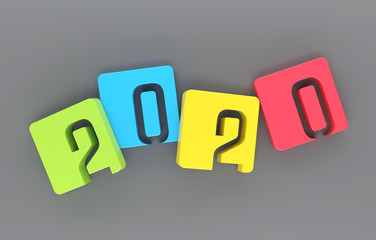 New Year 2020 Creative Design Concept - 3D Rendered Image
