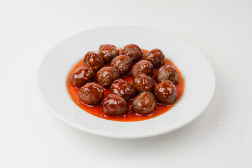 meatballs a bowl isolated on white