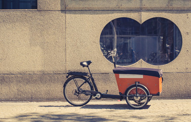 Typical cargo bike in Amsterdam