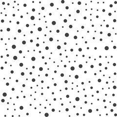 Seamless vector background with random elements. Tileable black and white ornament. Dotted abstract pattern