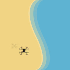Naklejka premium Minimalistic beach with drone top view