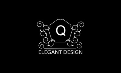 Monogram design with a letter. Vector logo business sign, restaurant, boutique, hotel, heraldry, jewelry. 