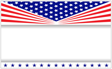 US flag Patriotic poster banner frame with copy space for your text.
