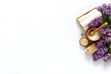 Spa and massage products with lilac