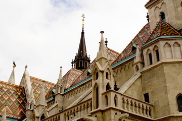 Fototapeta na wymiar View of the church Matthias.Closeup.Budapest.Hungary.