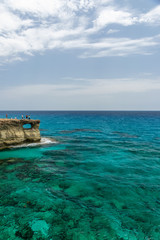 CYPRUS, AYIA NAPA - MAY 11/2018: Tourists visited one of the most popular sights - Sea Caves