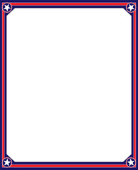 Red blue border USA flag with empty space for your text.