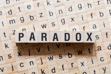Paradox word concept on cubes