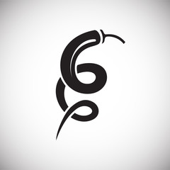 Red Hot pepper icon on background for graphic and web design. Simple vector sign. Internet concept symbol for website button or mobile app.