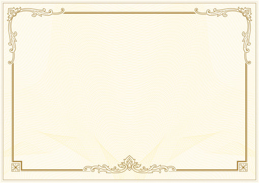 Decorative border and frame template in square shape, vintage frame design for certificate, diploma, voucher and greeting card