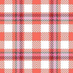 Fototapeta premium Seamless tartan plaid pattern in red, pink, green and white. Fabric texture background