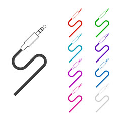 Aux connector icon. Different colors. Vector on white background