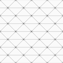 Vector monochrome seamless pattern. Geometric background with triangles. Dots connected with lines.