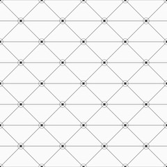 Naklejka premium Vector monochrome seamless pattern. Geometric background with triangles. Dots connected with lines.