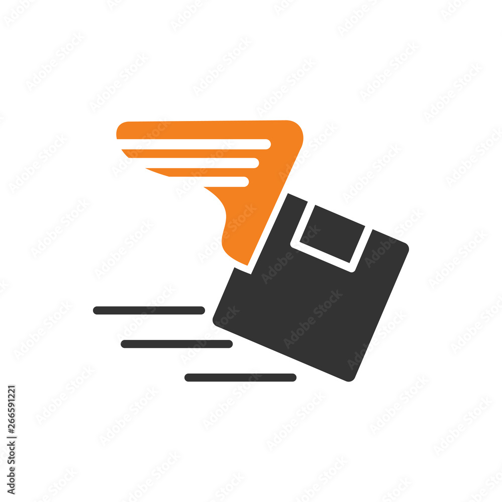 Poster delivery related icon on background for graphic and web design. simple vector sign. internet concept