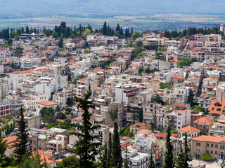 Panoramic view of Lamia City, Central Greece