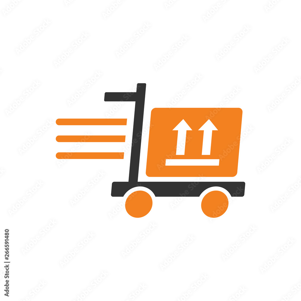 Poster delivery related icon on background for graphic and web design. simple vector sign. internet concept