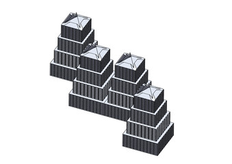 Frame of gray buildings